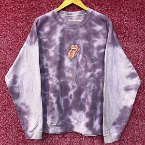 The Rolling Stones Hot Lips Tie-Dye Crewneck Sweatshirt Large